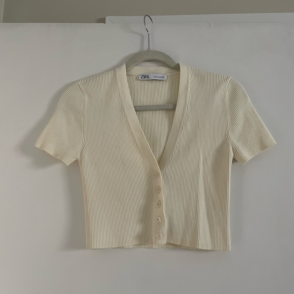 Zara Short Sleeve Ribbed Shirt